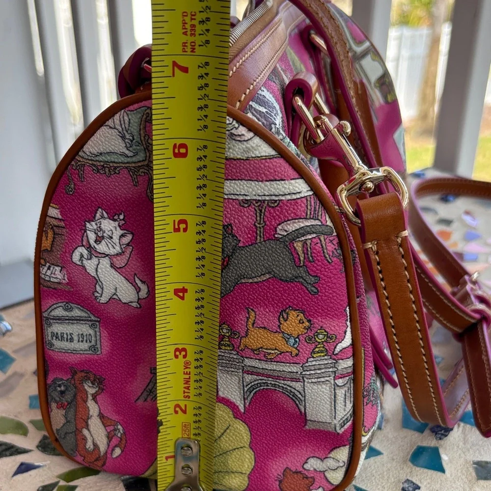 Dooney & Bourke Hot Pink Paris Cats Satchel with Tan Trim - Picture 9 of 9